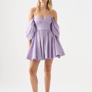 Aje Zorina Lavender Off-Shoulder Mini Dress - Size 0